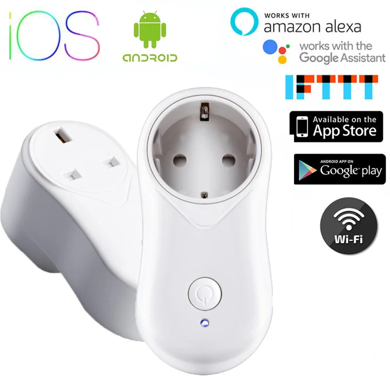 

Smart Wifi Plug with Alexa Google Home Assistant App Remote Control Power 10A Switch Audio Wireless Control Smart Outlet Socket
