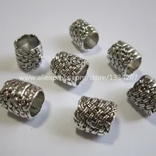 10 шт./лот тибетское серебро металла волосы заплетены страх dreadlock бусинами кольца трубки манжеты аксессуары около 9,2 мм отверстие