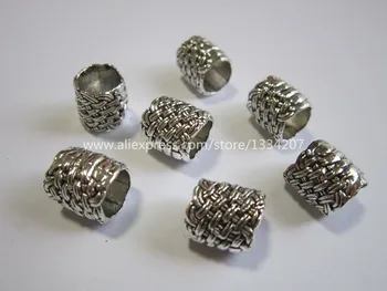 

10Pcs/Lot tibetan silver metal viking hair braid dread dreadlock beard beads rings tube tube for men women hair Accessories