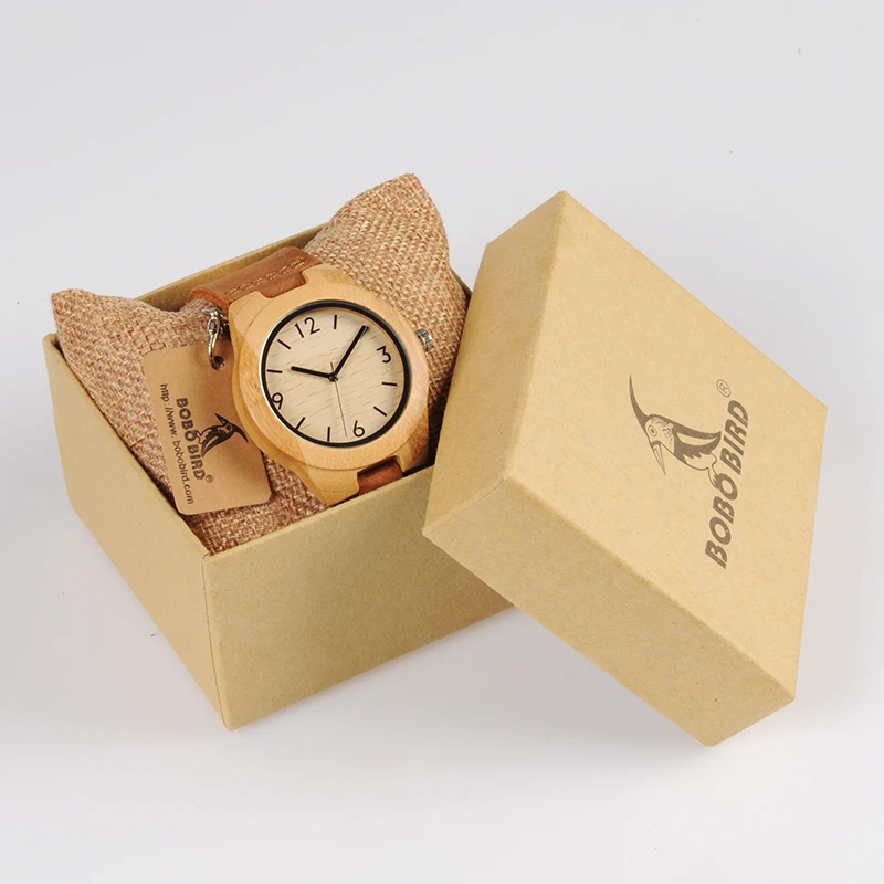 Zegarek damski drewniany na skórzanym pasku Bobo Bird Note A32 damski 15 Damski drewniany zegarek Bobo Bird Note A32 w pudełku