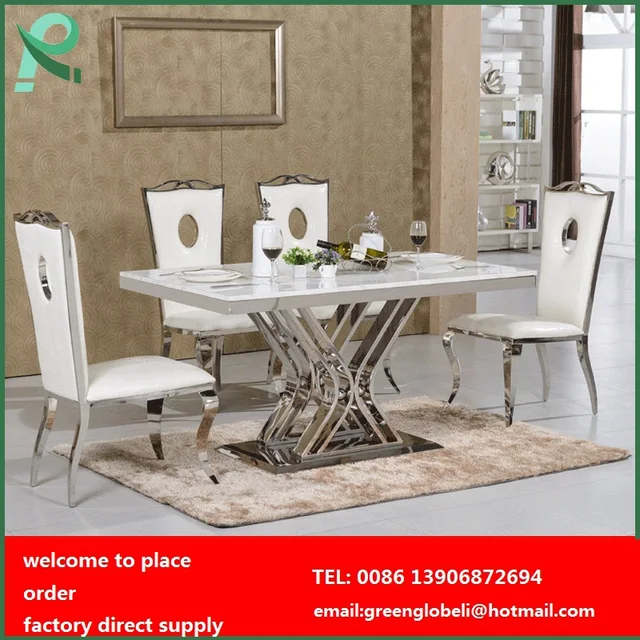 Stainless Steel Dining Table And Chairs Room Marble Top Stainless Steel Dining Table And Chairs Room Marble Top Set