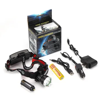 

AloneFire HP76 cree led Headlight Cree XM-L T6 LED 1600LM cree led Headlamp +AC Charger/Car charger/2x18650 Battery