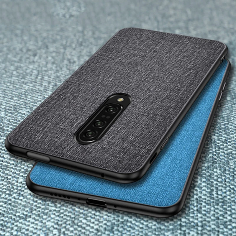 

Luxury Fabric Cloth Case for Oneplus 7 Pro Case Soft TPU Silicone Frame Hard PC Cover for One Plus 7 Pro 1+7 Fundas Shockproof