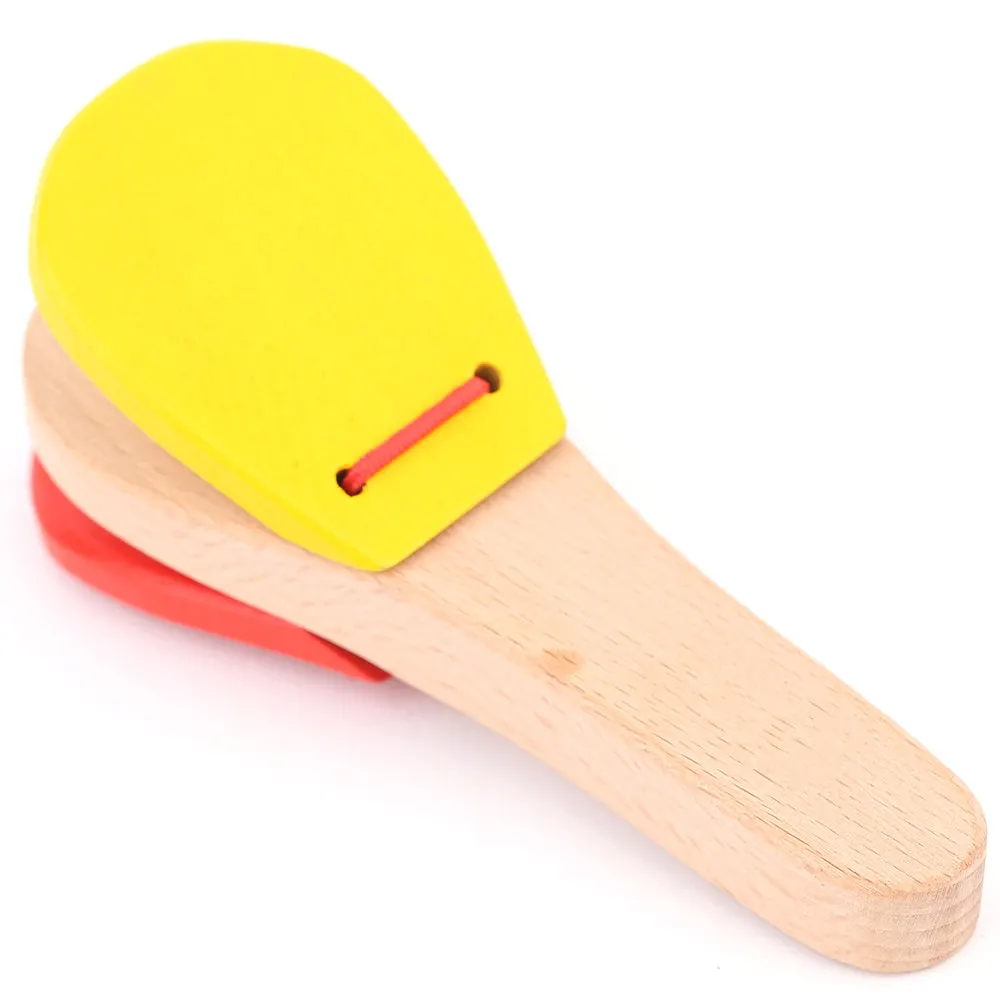 Детские деревянные игрушки музыкальный инструмент Кастанет Clapper ручка игрушка