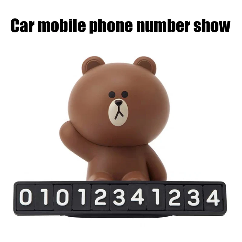 

Car mobile phone number show cartoon character adjustable number
