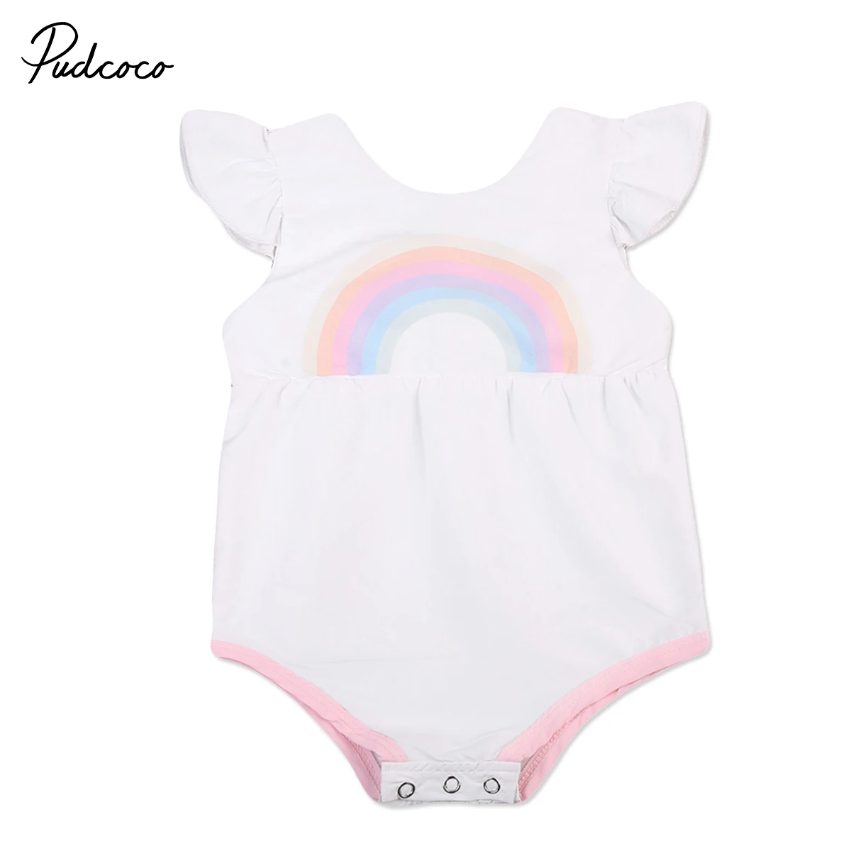 Newborn Infant Baby Girls Kids Rainbow Romper Babies Colorful Jumpsuit Rompers Clothes Summer