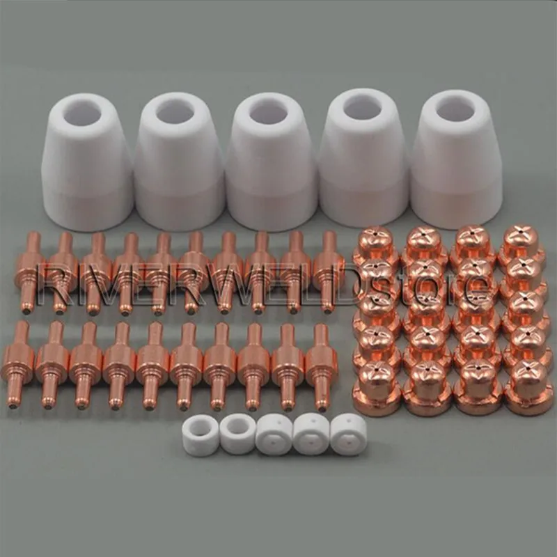 50pcs Plasma Cutting Torch PT-31 LG 40 Consumables Set Extended Electrodes Tips