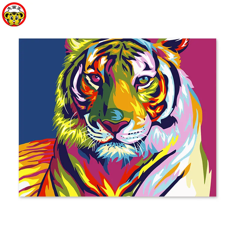 

painting by numbers art paint by number color tiger abstract decorative painting painted their coloring