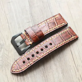 

4 color New watch bracelet belt Brown Green Blue Red Watchbands Genuine Leather Strap watch band 20mm 22mm 23mm 24mm watch strap
