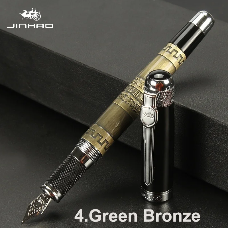 Jinhao 189 авторучка, высокое качество, чернильная офисная деловая ручка, Студенческая ручка для записи слов, характеристика, калиграфия, роскошные подарочные ручки - Цвет: 189F qinggutong