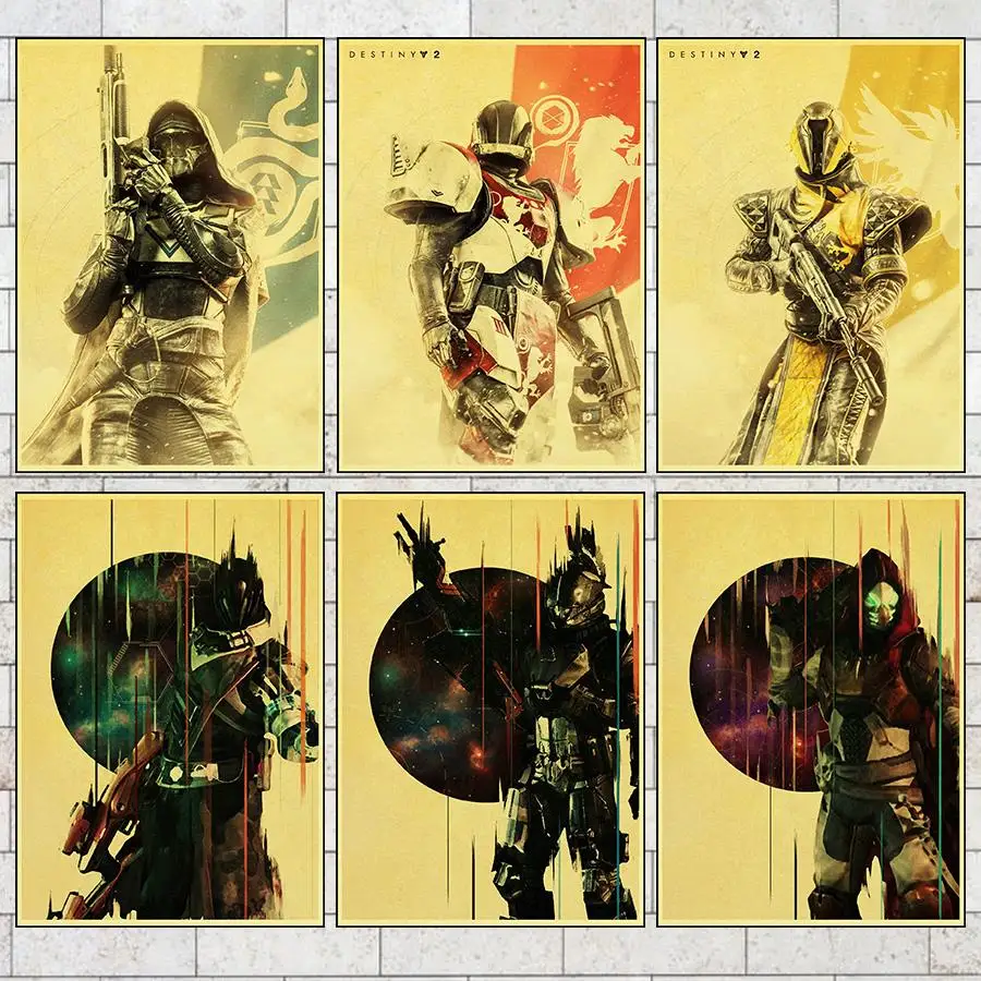 

24 kinds of Destiny 2 Poster Wall Decals Game Poster Home Bar Wall Decorative Painting Wall Decals/Stickers