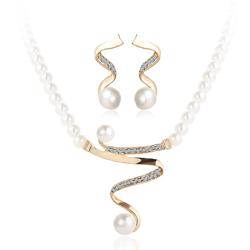 

3 PCs Women 'S Necklace & earring Set Unique Simple Design Pearl Elegant Jewelry Set AliExpress Crystal Jewelry Set