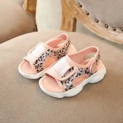MHYONS/2019 новые летние обувь для мальчиков корейская мода леопардовые детские сандалии детская пляжная обувь девочек
