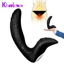 Khalesex Silicone Prostate Massager Man Masturbate Anal Vibrator Dildo Plug Butt Adult Sex Toys for Men 10 Speeds Erotic Toys