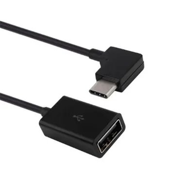 

CABLECC Right Angled 90 Degree USB-C Type-C to USB 2.0 Female OTG Cable for Cell Phone Tablet & Laptop Black