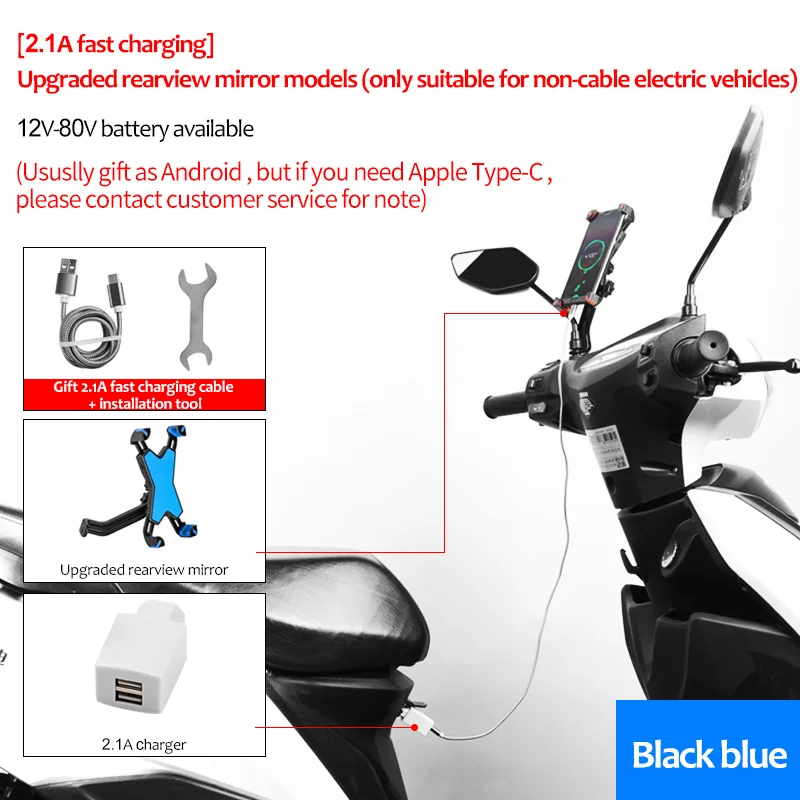 CoolChange Противоскользящий держатель для телефона для велосипеда, для спорта на открытом воздухе, для езды на велосипеде, на руль, крепление для телефона, держатель для велосипеда, для мобильного телефона - Цвет: 2.1A Upgraded