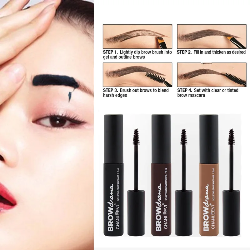 

Hot Sale Brand 3 colors Waterproof Eyebrow Enhancers Make Up Eye Brow Tint Brow Cosmetics M03608