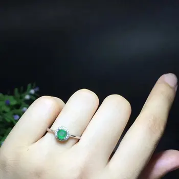 

New Jewelry Qi Xuan_Fashion Jewelry_Colombia Green Stone Simple Rings_S925 Solid Silver Woman Rings_Factory Directly Sales