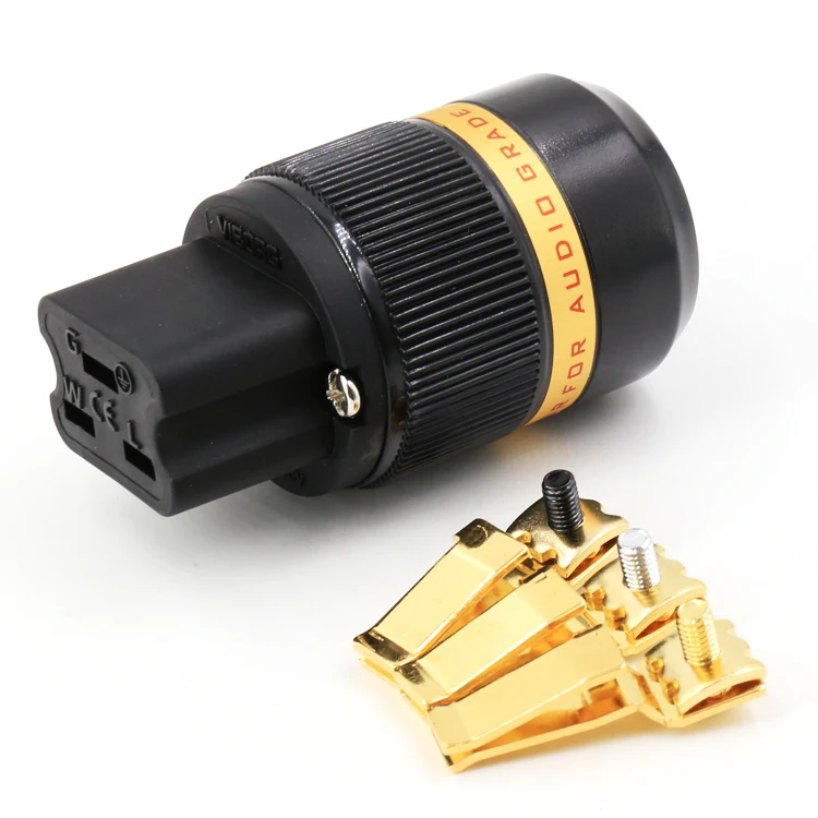 Виборг AudioVF520G из чистой меди 24k позолоченный AC 20A IEC гнездовой разъем питания|connector