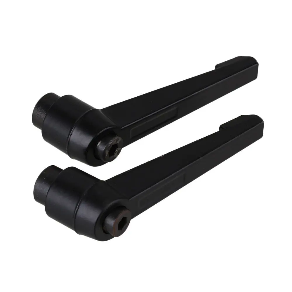 Sourcingmap M12 Female Thread 95mm Handle Anti-Acid Machinery Adjustable Clamping Levers Black 2pcs