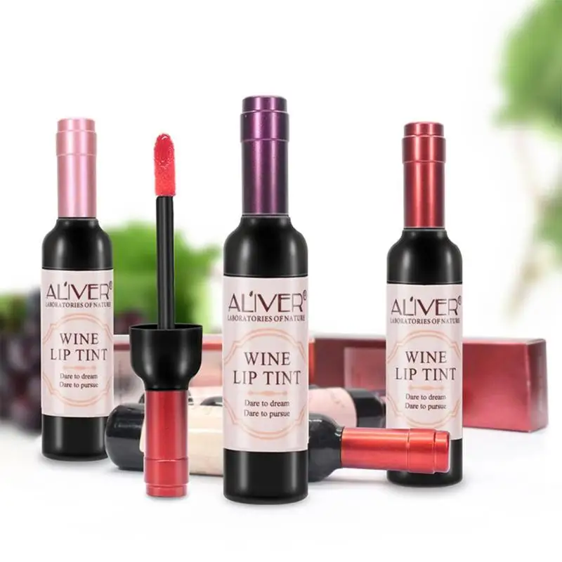 Red Wine Bottle Lip Makeup Moisturizer Long Lasting Lip Gloss Liquid