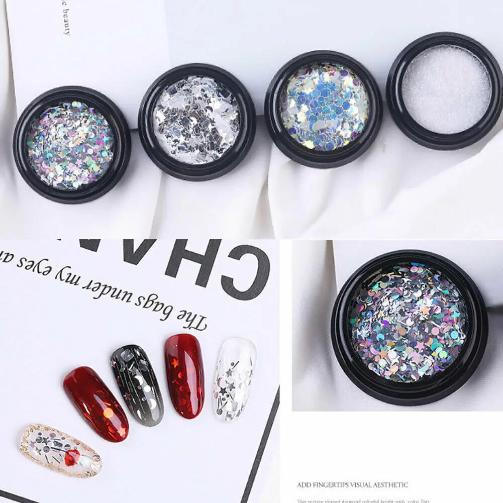 

Nail Glitter Sequin Set Mixed Mirror Sugar Peacock Round DIY Flake Decor