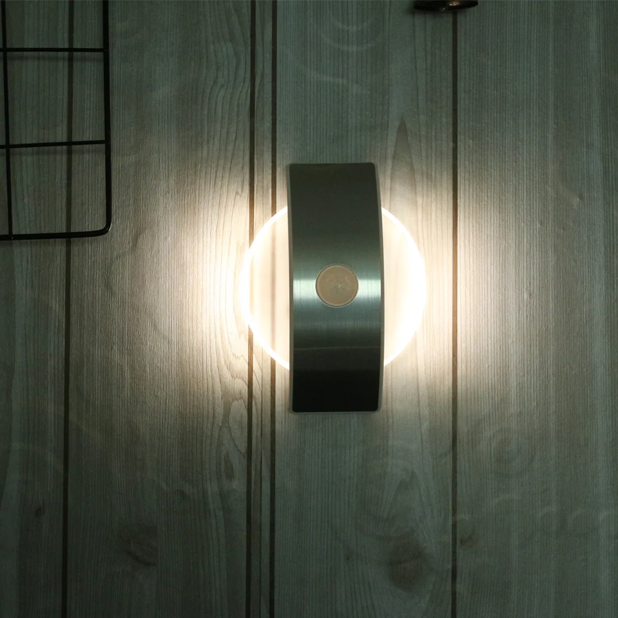 USB заряжаемый датчик движения светодиодный ночник батарея WC Туалет освещение для шкафа-буфета Спальня прикроватный настенный светильник ночного освещения