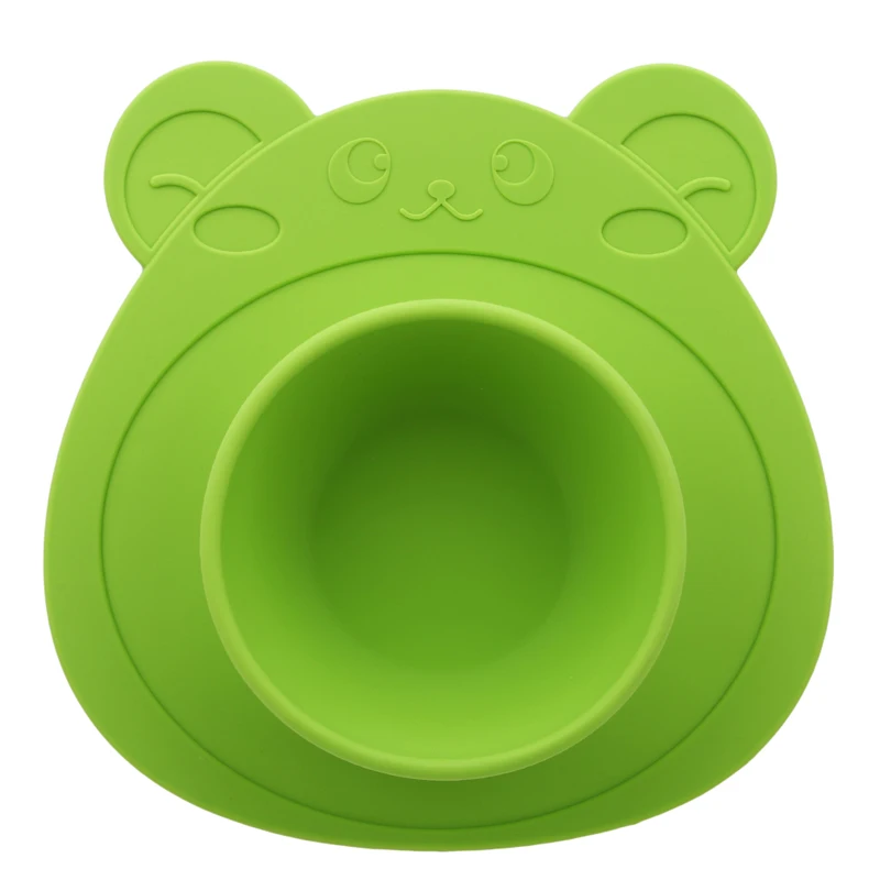 Kids Children Plate 100% Silicone Dishes Bowl With Suction Cup Silicone Feeding Food Plate Tray Dishes For Baby Toddler