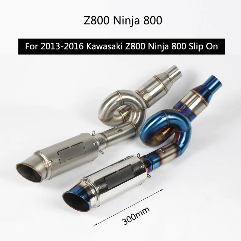 

For 2013-2016 Kawasaki Z800 Ninja 800 Exhaust Pipe Motorcycle Exhaust Mid Tail Pipe Slip On 51 mm Muffler Removable DB Killer