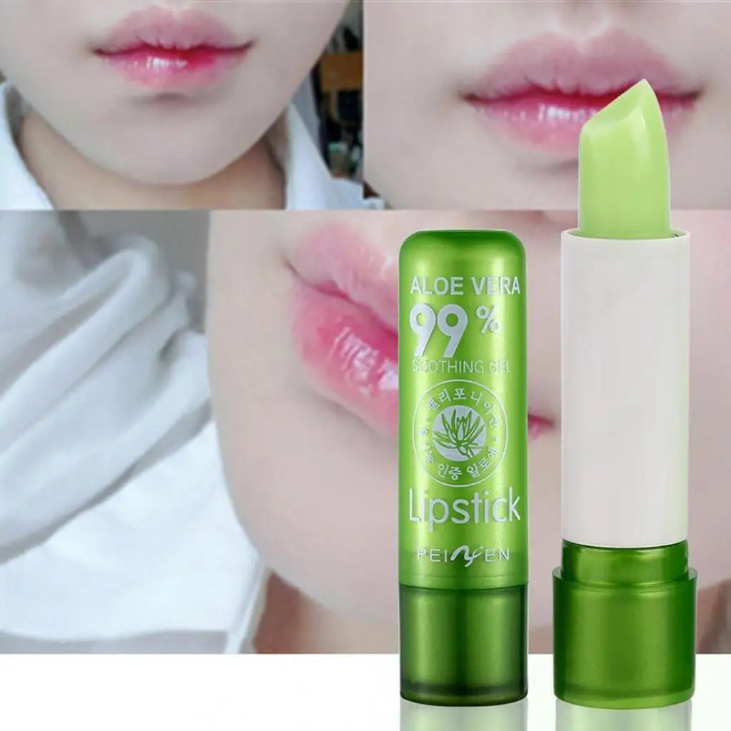 PNF Moisture Lip Balm Aloe Vera Natural Lipbalm Temperature Changed Color Lipstick Long Lasting Nourish Protect Lips Care Makeup