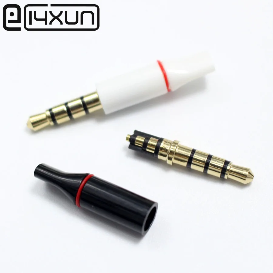 Aliexpress.com : Buy EClyxun 4Pcs 3.5mm 4 Pole Male Headset Jack 3.5 Audio Plug Adaptor for Flat wire Earphone DIY Soldering Connector from Reliable ...