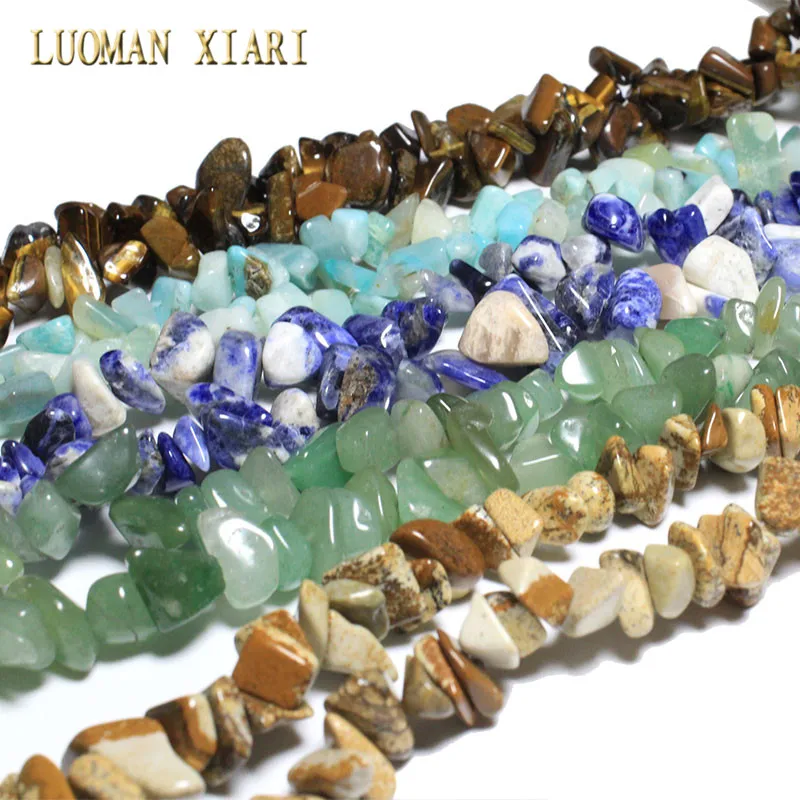 

Natural irregular 8-12mm Aventurines Lapis Lazuli Picture Stone Tiger Eye Beads For Jewelry Making Diy Bracelet 85cm/strand