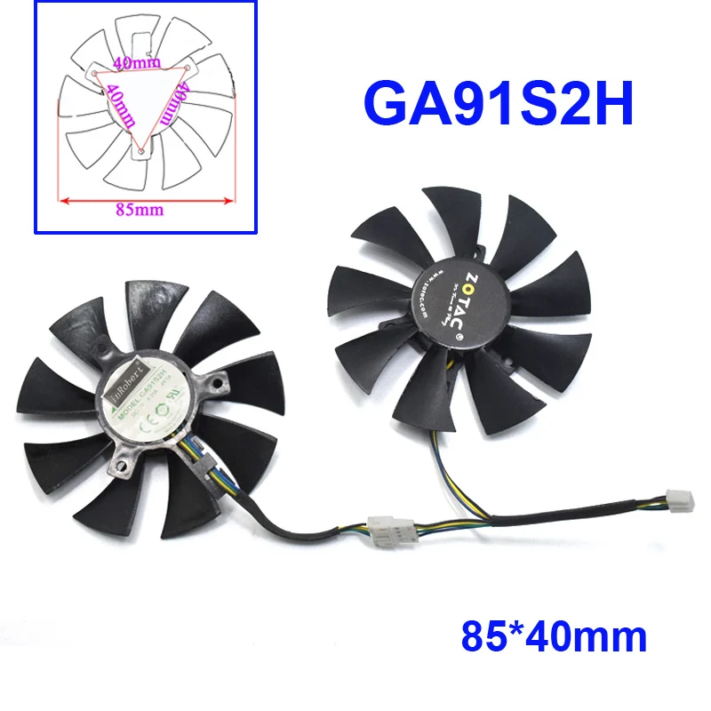 85 мм 4Pin GFY09010E12SPA GA91S2H GTX 1070/1060 GPU кулер для видеокарты вентилятор ZOTAC GTX1060 GTX1070 мини