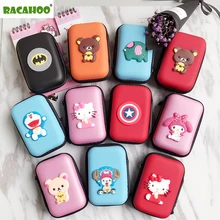 RACAHOO Mini Cartoon Earphone Storage Bag Case For Headphone Key Coin Hard Holder Box Carrying Hard Hold Memory Card Ear Pads