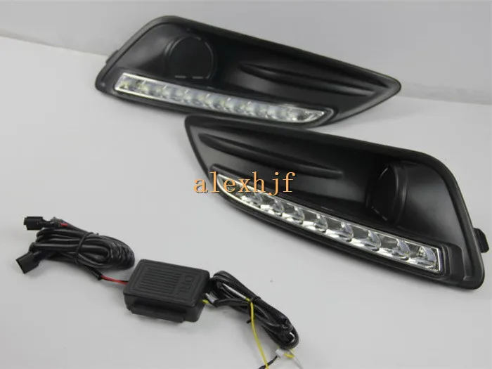 

July King LED Daytime Running Lights DRL with Fog Lamp Cover Case for Ford Focus Fiesta 2013~2016 1:1 Replacement, Fast Shipping