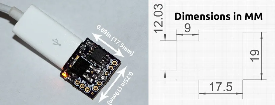 Attiny85 Micro USB Development Board A