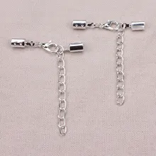 20 компл./лот отверстие Размеры 5*5 мм серебряного круглого кожаного ремешка разъемы с застежками DIYJewelry Разъемы аксессуары