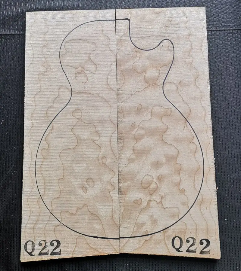 Стеганый Клен Электрогитары бас органа, два куска дерева квадратный гитара решений Материал аксессуары 530*180*11 мм