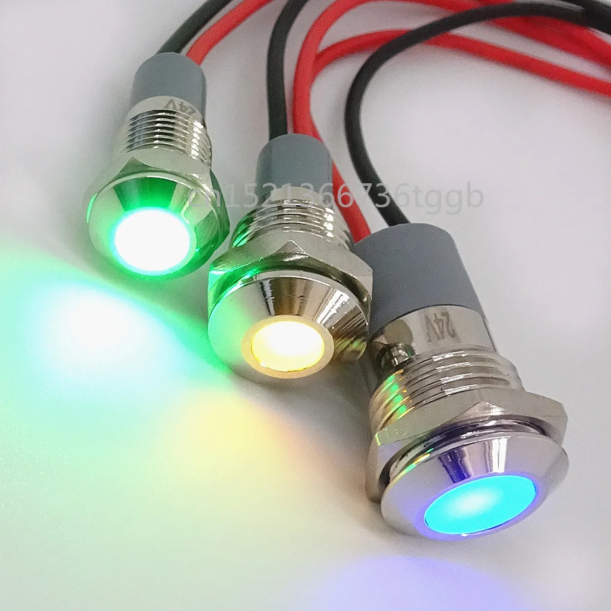 

5pcs LED metal indicator light waterproof power light red green yellow blue white 12V24V220v 6MM 8/10/12/14mm