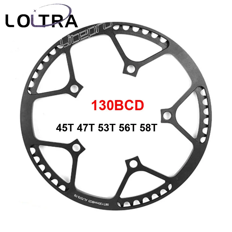 Litepro 45T/47T/53T/56T/58T односкоростной 130BCD складной велосипед BMX Chainwheel AL7075 цепное кольцо |