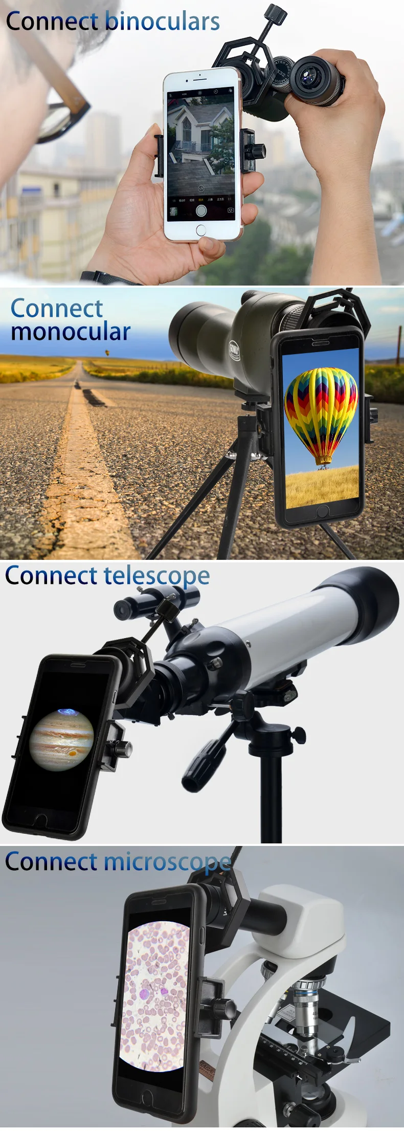 Монокуляр SAGA Equip для мобильного телефона с зажимом кронштейн для смартфона астрономический телескоп Универсальный держатель для сотового телефона адаптер