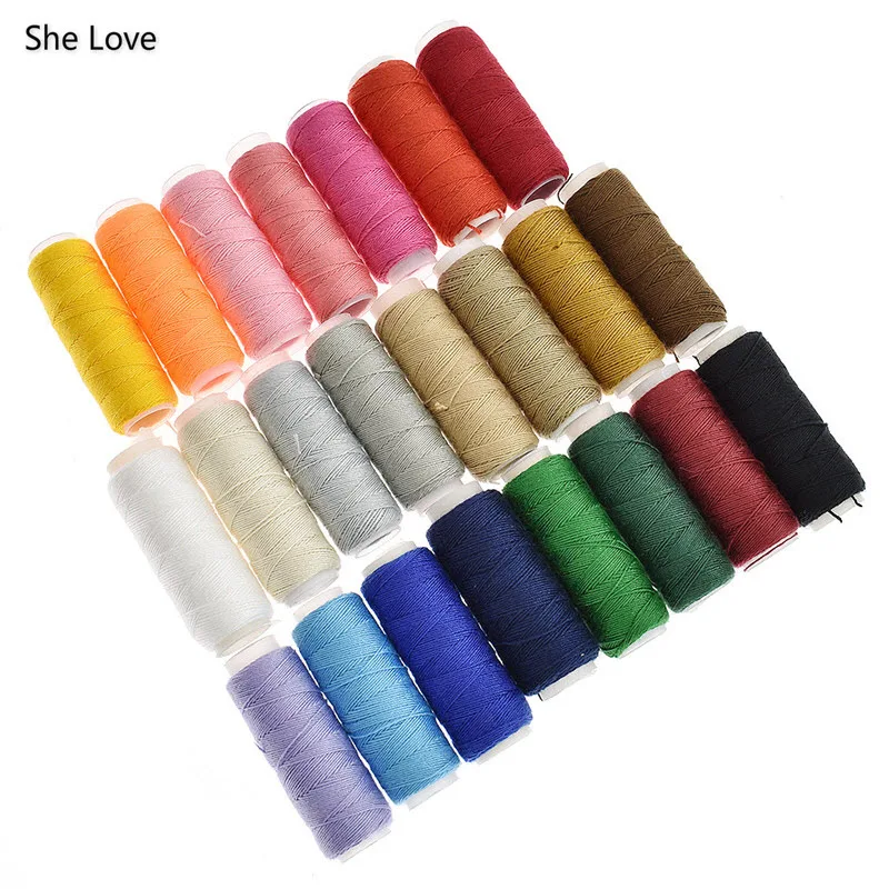 She Love 20 S/3 24 шт/лот разноцветные для шитья швейная машинка вышивальная нитка из полиэстера для Лоскутной Ткани одежды ремесла поставки
