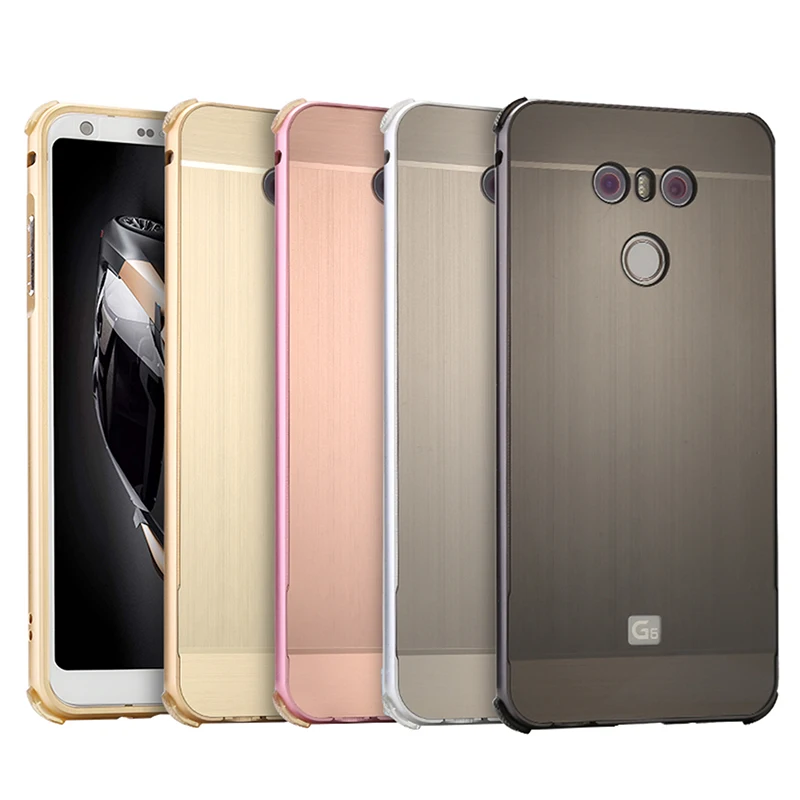 

For LG G6 Case Brushed mirror Back Cover Case for LG G6 Plating Aluminum Metal Frame for LG G 6 H870 phone bag Case 5.7''