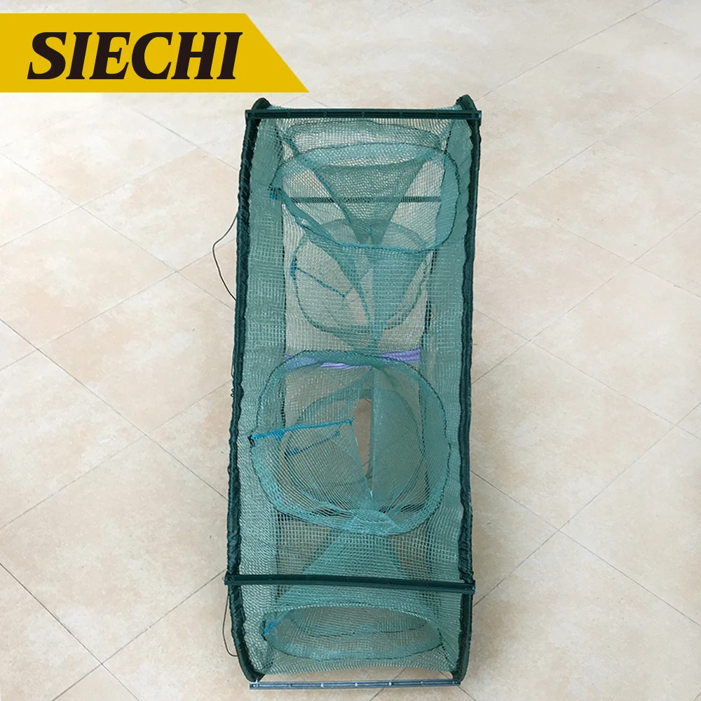 

SIECHI Small 5/6/7 Hole Mesh Round Folded Fishing Net Catch Fish Pot Minnow Trap Ruse Cast Network