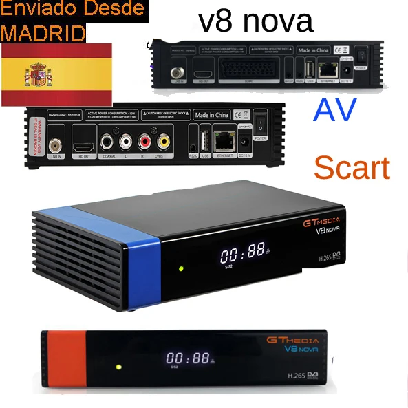 preço GTMEDIA V8 NOVA freesat v8 super av scart receptor FREESAT H2.65 DVB S2 V9 SUPER Receptor de TV Via Satélite wi fi interna espanha estoque
