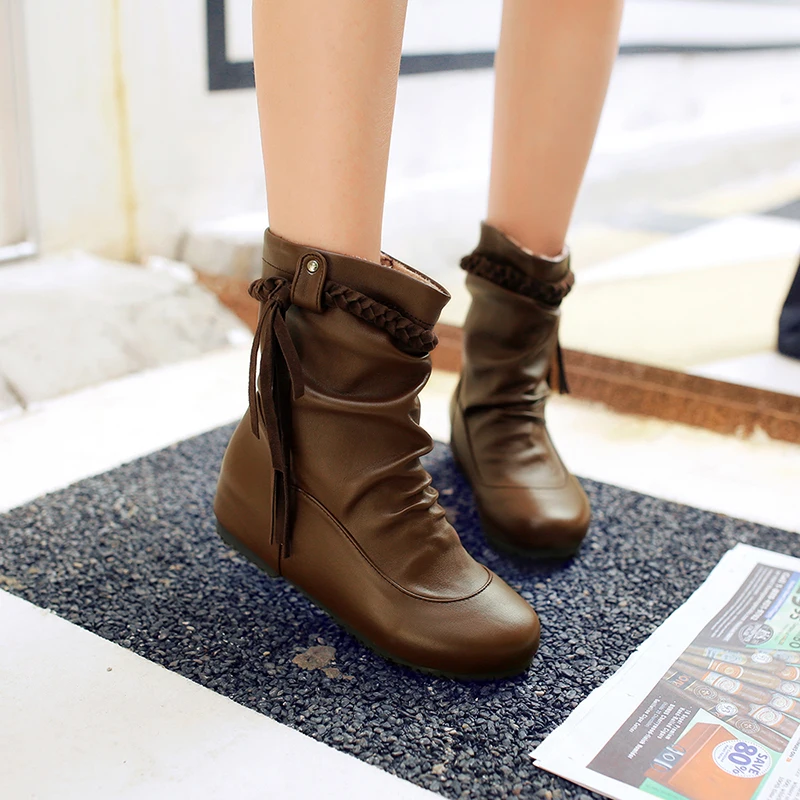 Ботинки женские зимние с круглым носком на каблуке размеры 34 52|fashion winter boots|winter