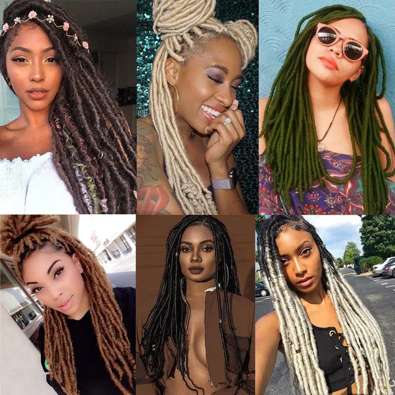 Snoilite 20inch faux locs crochet hair braids synthetic crochet braiding hair for black women 20Stands/Pcs Soft bundle hair