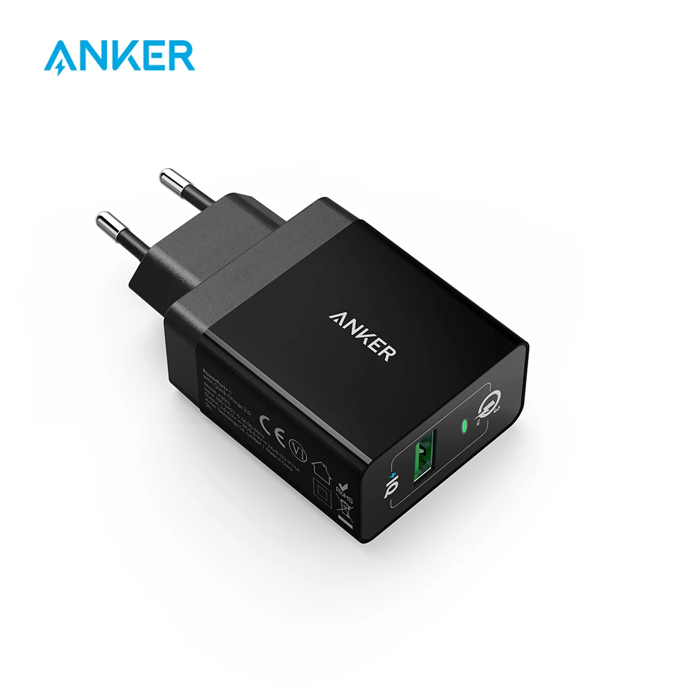 

Quick Charge 3.0, Anker 18W USB Wall Charger UK/EU Plug (Quick Charge 2.0 Compatible) PowerPort+ 1 for LG HTC Nexus iPhone iPad