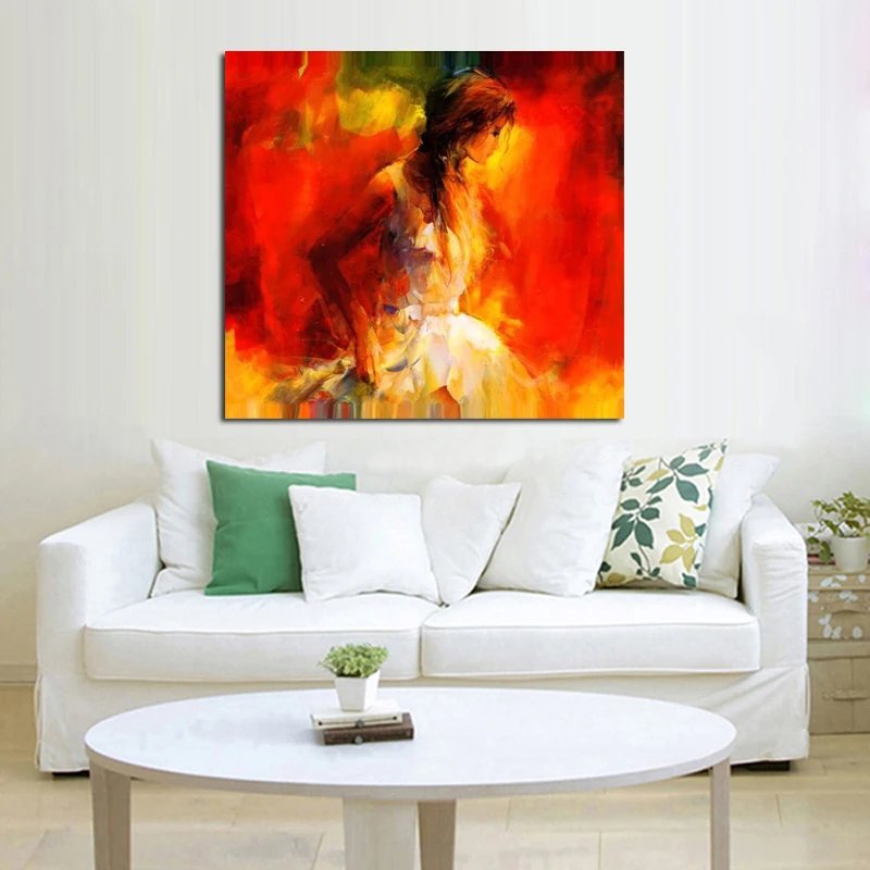 Handpainted Oil Painting on Canvas Beautiful Shining Girl Wall Art Modern Abstract Home Decor No Frame | Дом и сад