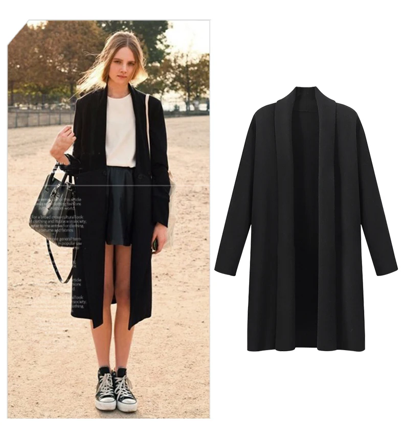 Autumn Winter Plus size XL-5XL Women Sweaters Knitwear Solid Long Sleeve Cardigans Knitted Sweater Open stitch Coat (7)